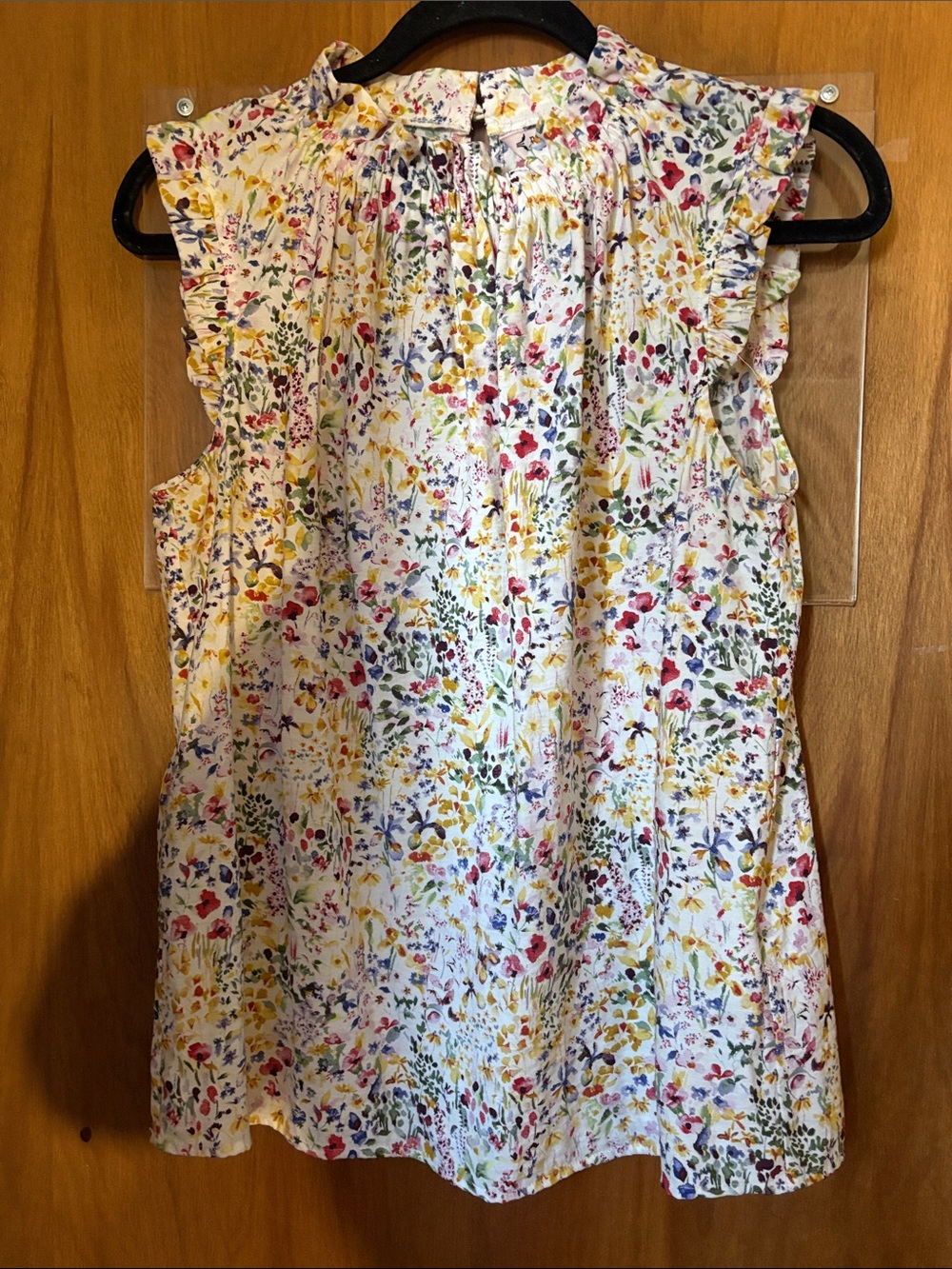 Nanette Lepore Sleeveless Watercolor Botanical Print Blouse